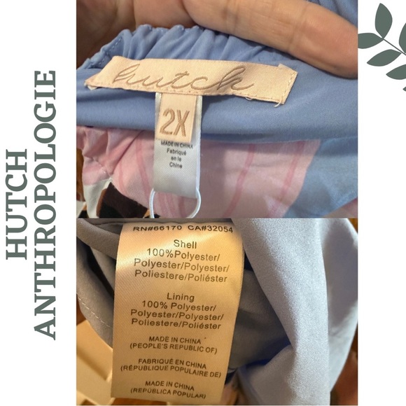 HUTCH for Anthropologie Open-Back Wrap Maxi Dress High Low Pink Blue – Size 2X - Picture 12 of 13